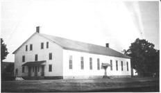 SA0225 - The meeting house is the only building shown. Photo is connected to the Church Family., Winterthur Shaker Photograph and Post Card Collection 1851 to 1921c